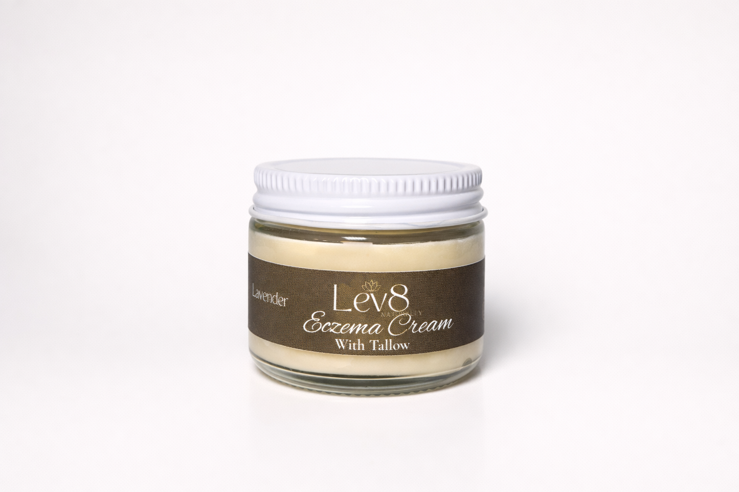 LeV8 Eczema Cream with Tallow 1oz Glass Jar
