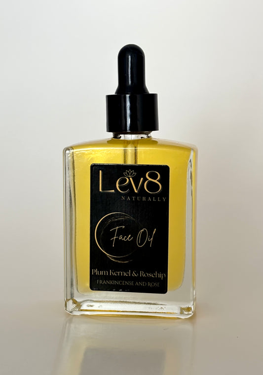 Lev8 Radiant Face Oil Plum Kernel Oil, Rose Hip Oil, Frankincense and Rose