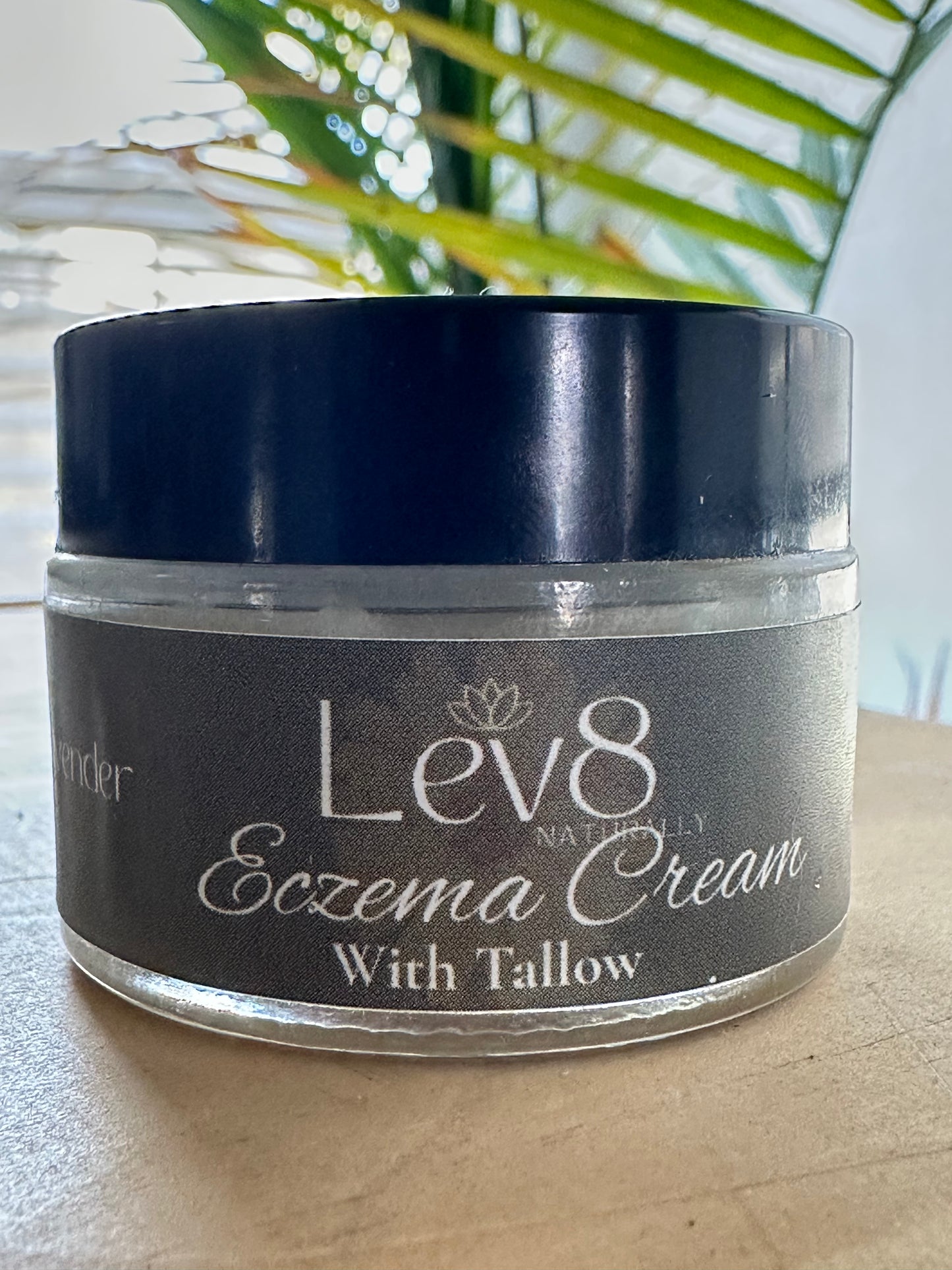 LeV8 Eczema Cream with Tallow 1oz Glass Jar