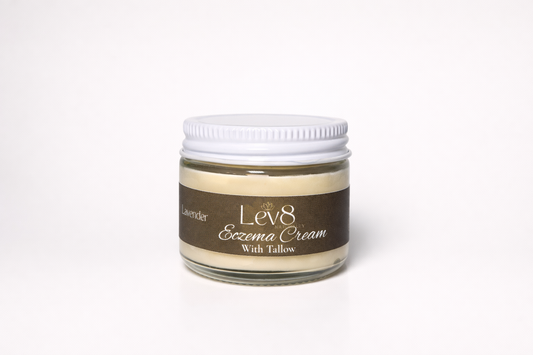 LeV8 Eczema  Cream with Tallow 1oz Glass Jar