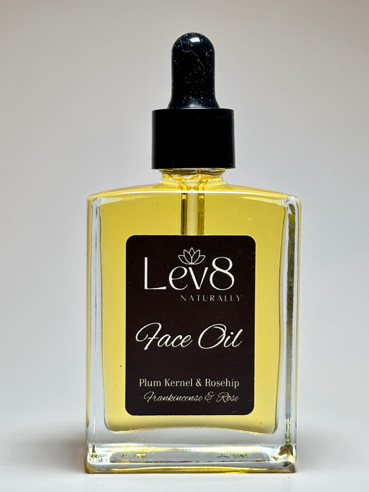 Lev8 Radiant Face Oil Plum Kernel Oil, Rose Hip Oil, Frankincense and Rose