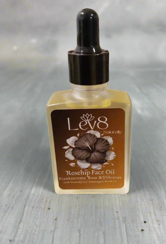 Lev8 Hibiscus Rose Face Oil Rose Hip Oil, Frankincense and Rose