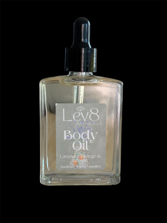 Lev8 Naturally Scented Body Oil -Lavender and Orange