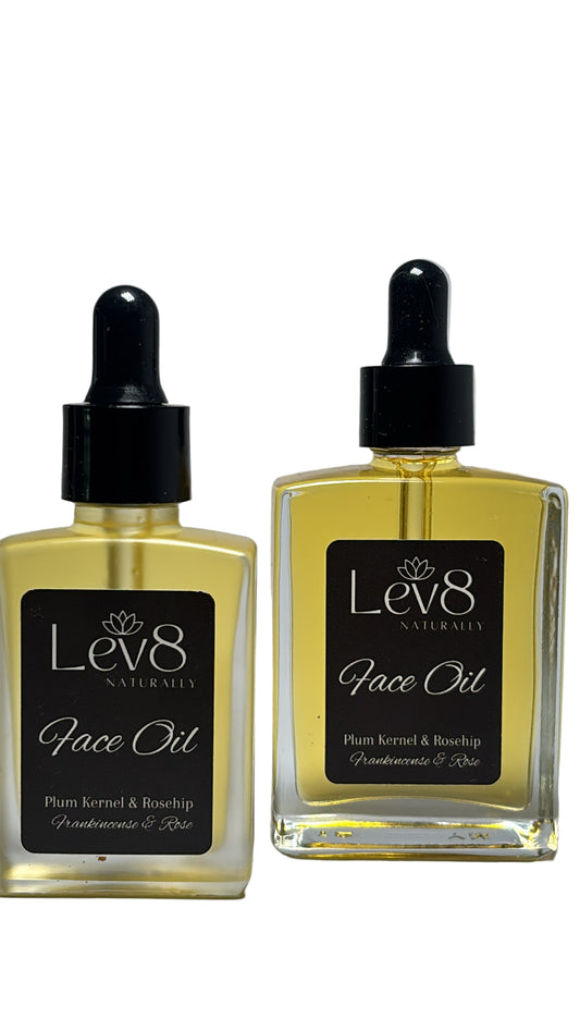 Lev8 Radiant Face Oil Plum Kernel Oil, Rose Hip Oil, Frankincense and Rose