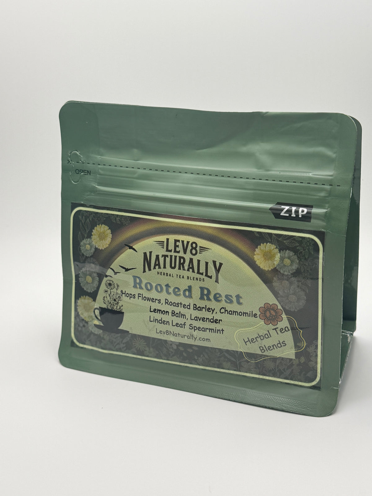 Lev8 Naturally Rooted Rest Herbal Tea Blend (Tea’s Ship to California Only)