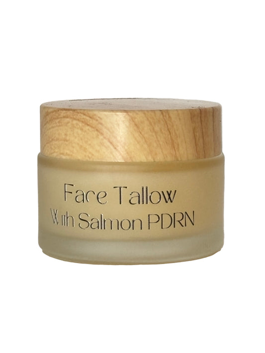 Face Tallow with Salmon PDRN 1oz Glass Jar with Bamboo Lid