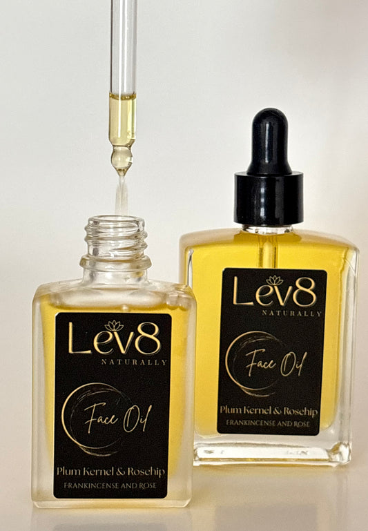 Lev8 Radiant Face Oil Plum Kernel Oil, Rose Hip Oil, Frankincense and Rose