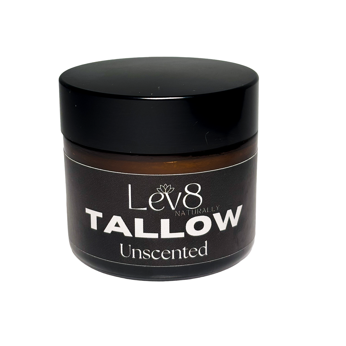 Jar of Lev8 Tallow Unscented moisturizer